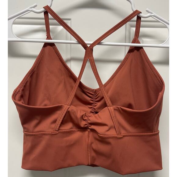Gymshark Elevate Longline Sports bra Rose brown size medium - Picture 2 of 3